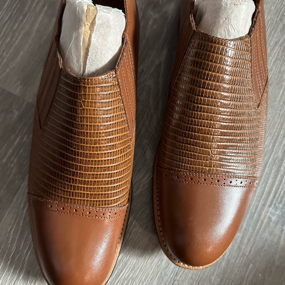 BWT STACY ADAMS MENS BROWN LEATHER SHOES